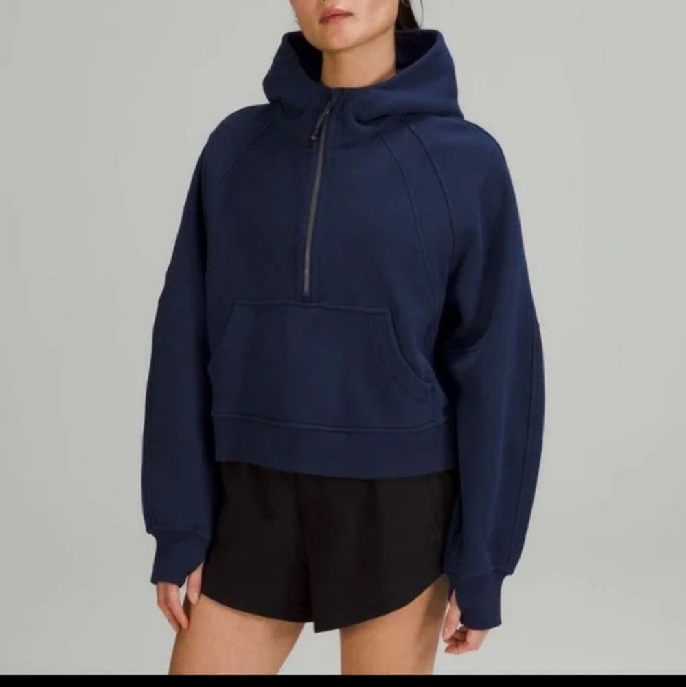 Lululemon scuba half zip in night sea